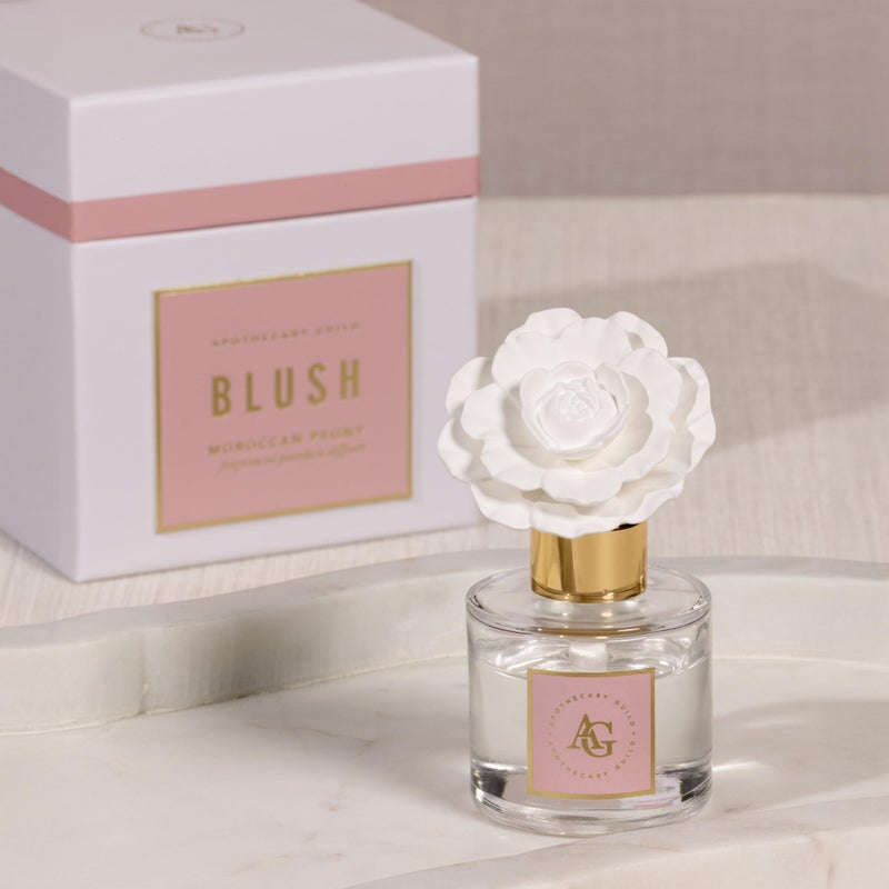 Zodax Blush Porcelain Oil Diffuser, 1.69 oz - Moroccan Peony - Image 5